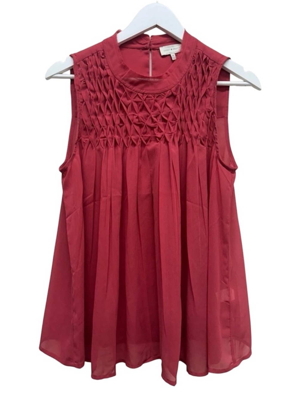 Lucky Brand NWOT Beautiful Pink Sleeveless Sheer Flowey Blouse Top Shirt Sz M